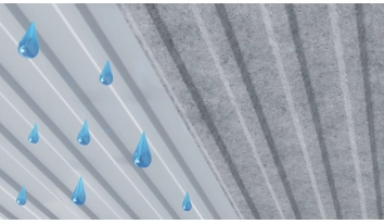 Vergelijking van dakplaat zonder vilt en met vilt